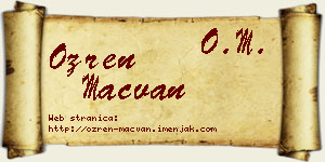 Ozren Mačvan vizit kartica